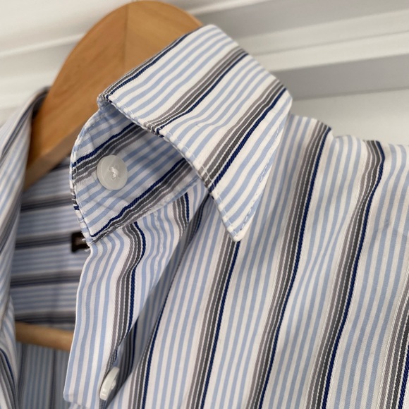 Gorgeous Zambelli Donna stripe button down shirt dress, size 6 - Picture 7 of 9